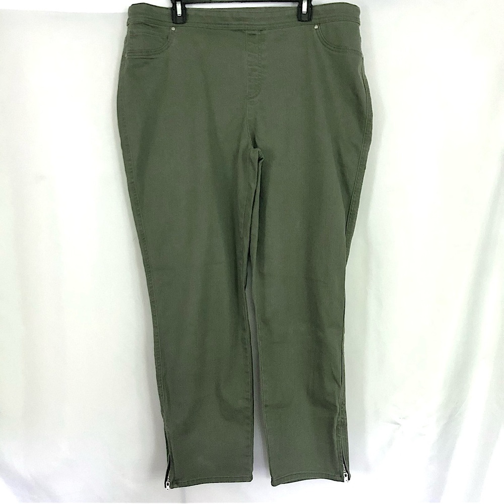 Chico's Girlfriend Pull-On Ankle-Zip Jeans NWT Size XL 16